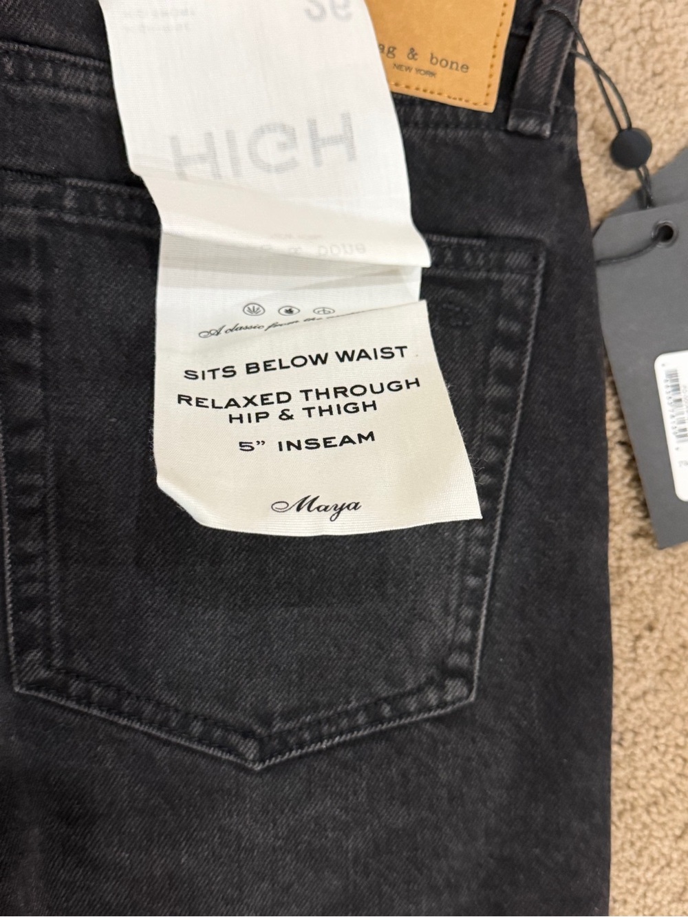 rag & bone Black Raw-Hem Miya Denim Cutoff Shorts size 26 - Picture 6 of 17